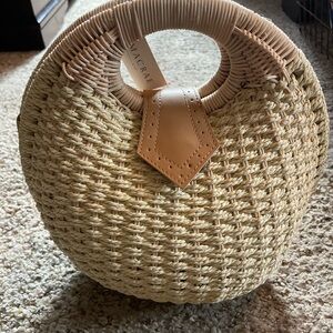 Woven Tan Tote Bag